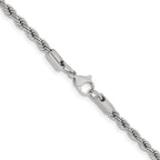 Polished Stainless Steel Rope Chain Necklace 4mm