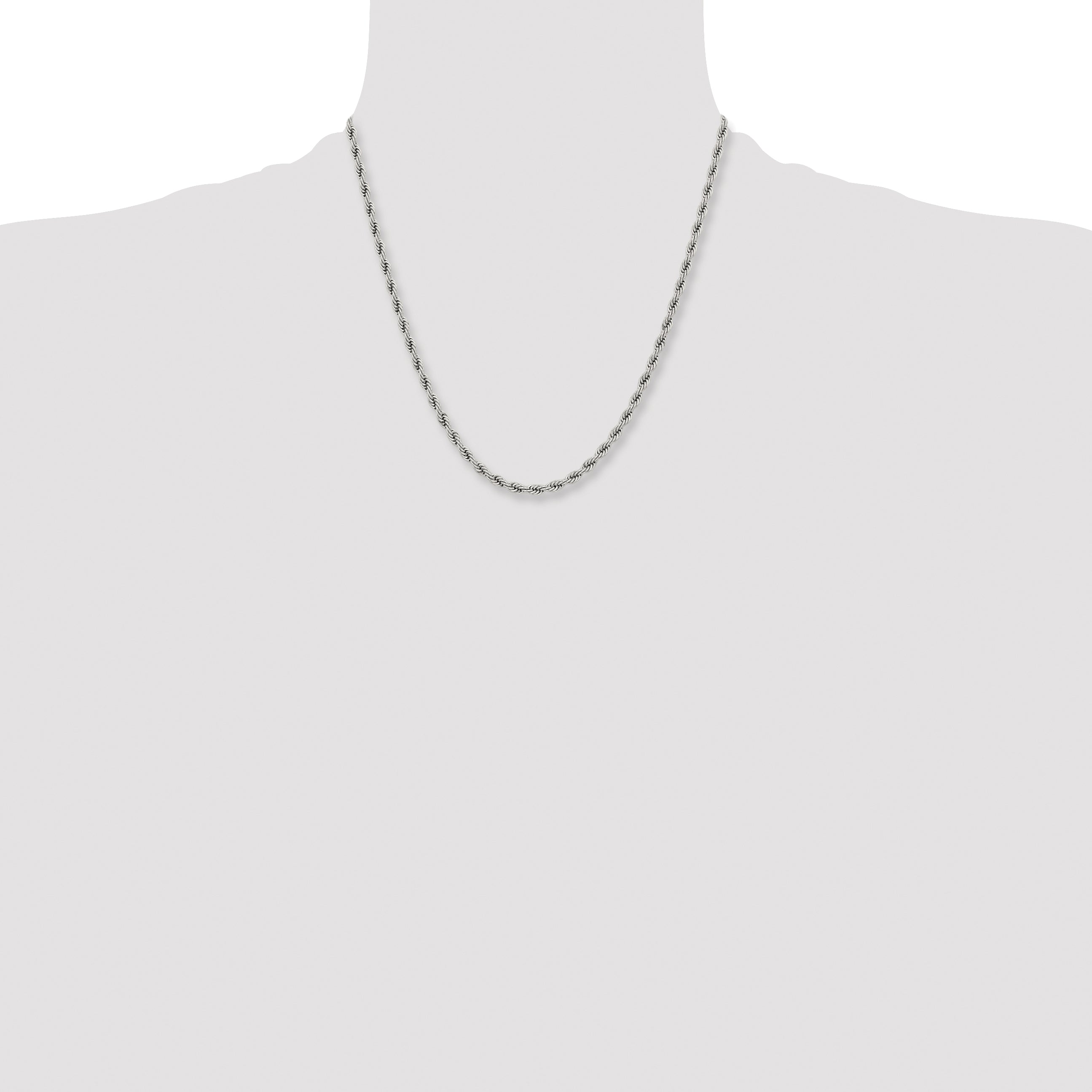 Chisel Stainless Steel Polished 4mm Rope Chain