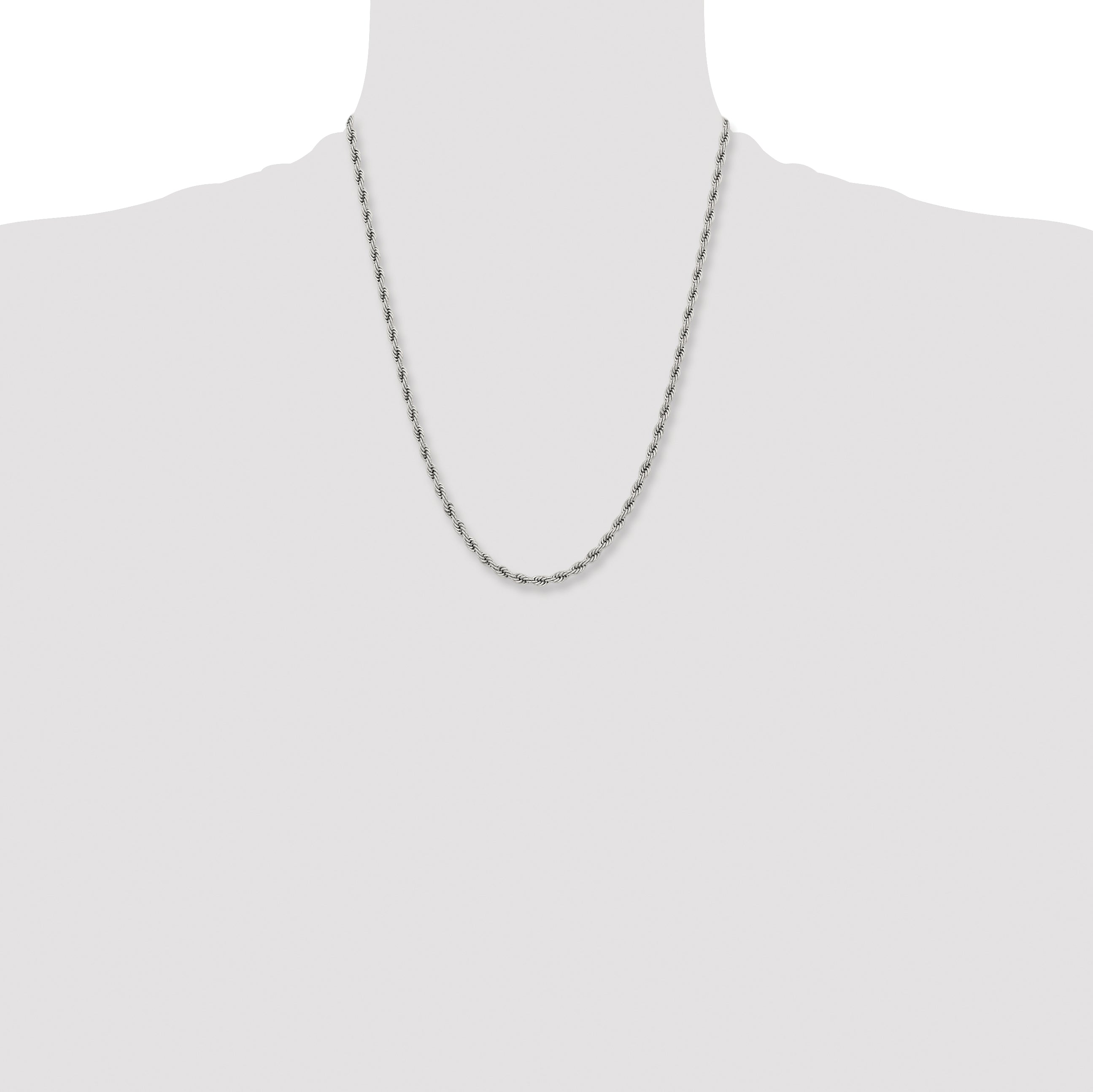 Chisel Stainless Steel Polished 4mm 22 inch Rope Chain