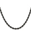Chisel Stainless Steel Polished Black IP-plated 4mm Rope Chain