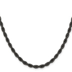 Polished Black Stainless Steel Rope Chain Necklace 4mm