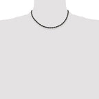 Polished Black Stainless Steel Rope Chain Necklace 4mm