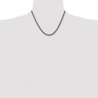 Chisel Stainless Steel Polished Black IP-plated 4mm Rope Chain