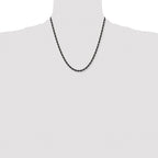Chisel Stainless Steel Polished Black IP-plated 4mm Rope Chain