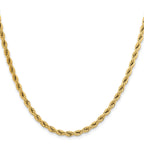 Polished Gold-Tone Stainless Steel Rope Chain Necklace 4mm