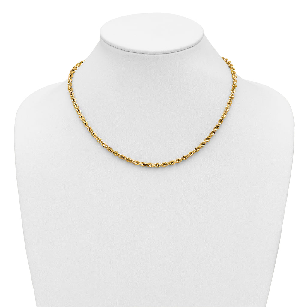 Chisel Stainless Steel Polished Yellow IP-plated 4mm Rope Chain
