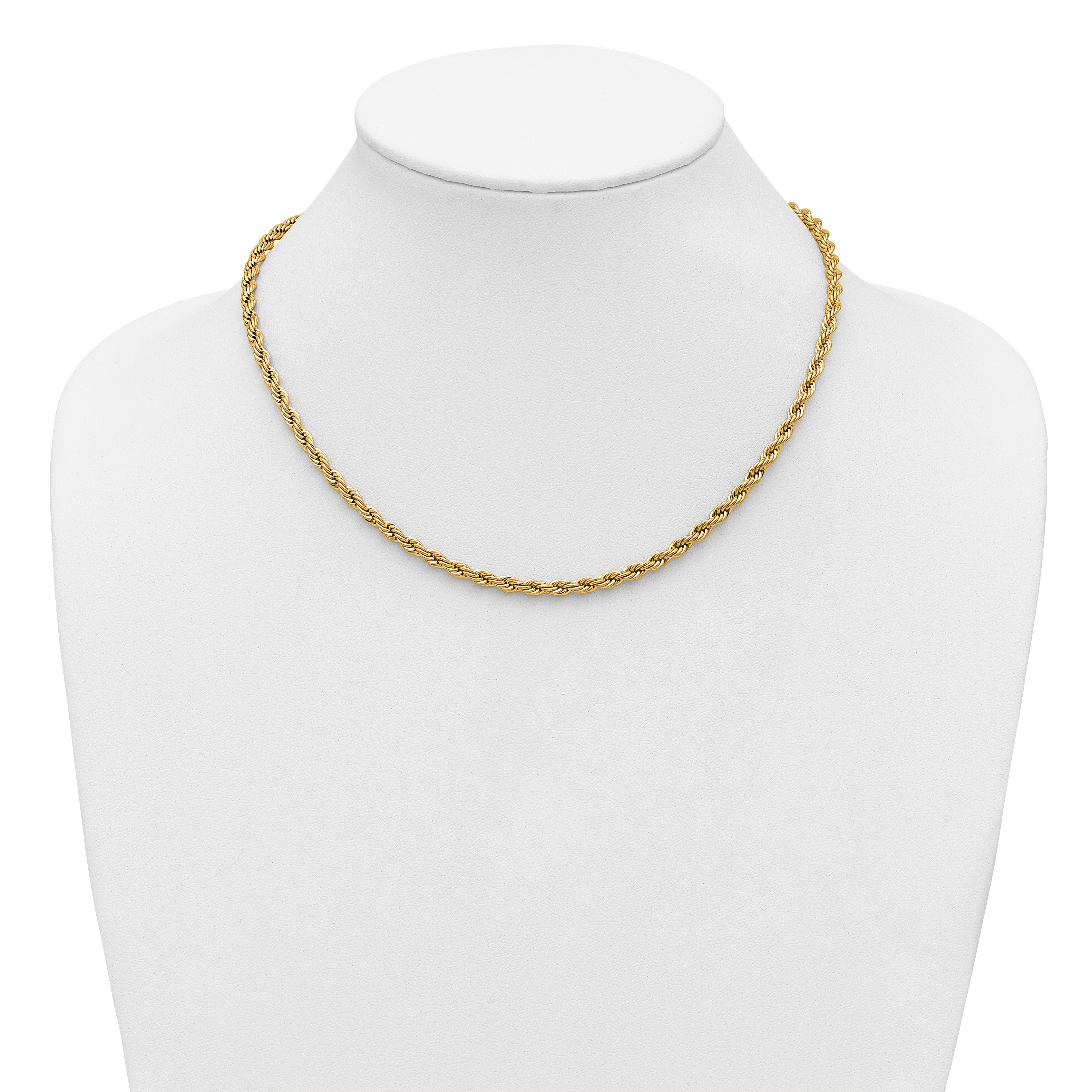 Chisel Stainless Steel Polished Yellow IP-plated 4mm Rope Chain