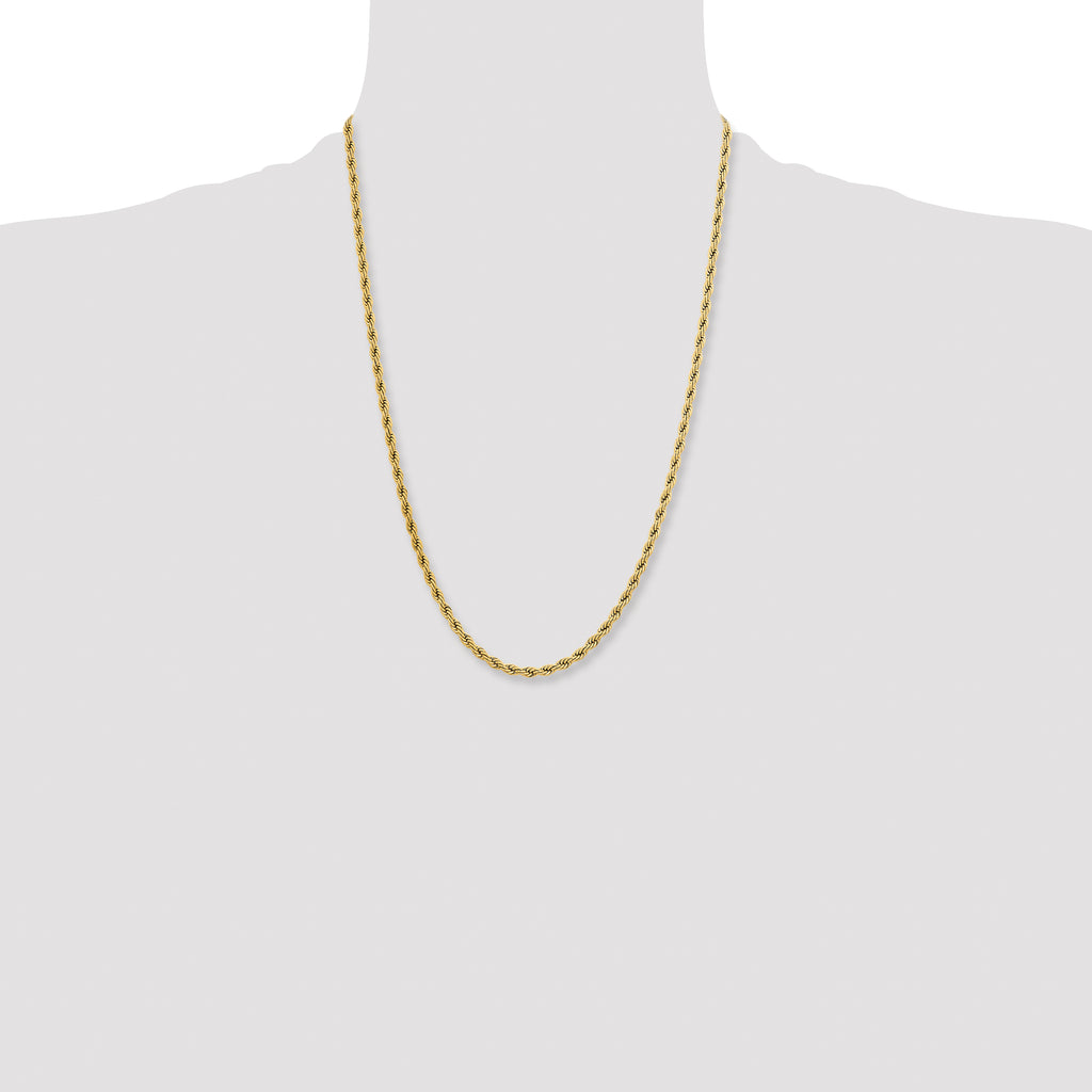 Chisel Stainless Steel Polished Yellow IP-plated 4mm Rope Chain