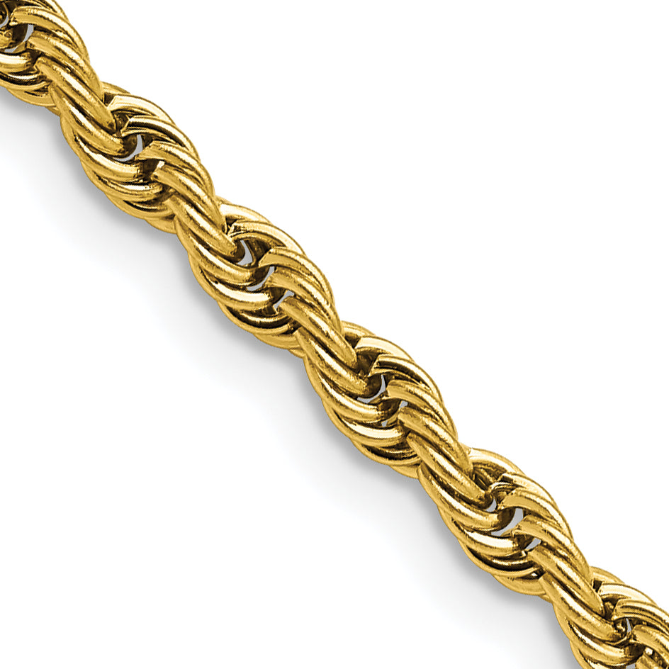 Chisel Stainless Steel Polished Yellow IP-plated 4mm Rope Chain