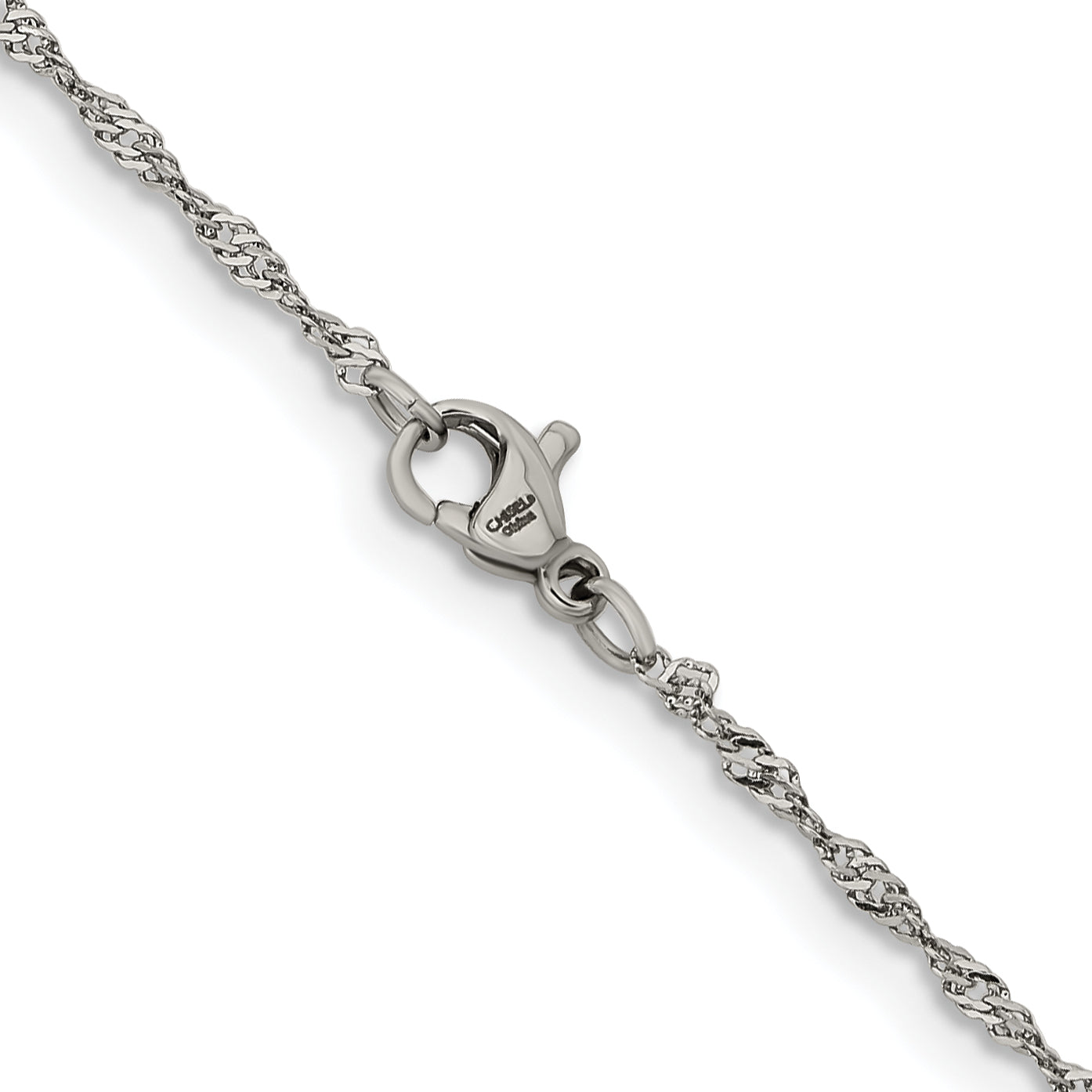Chisel Stainless Steel Polished 2mm Singapore Chain