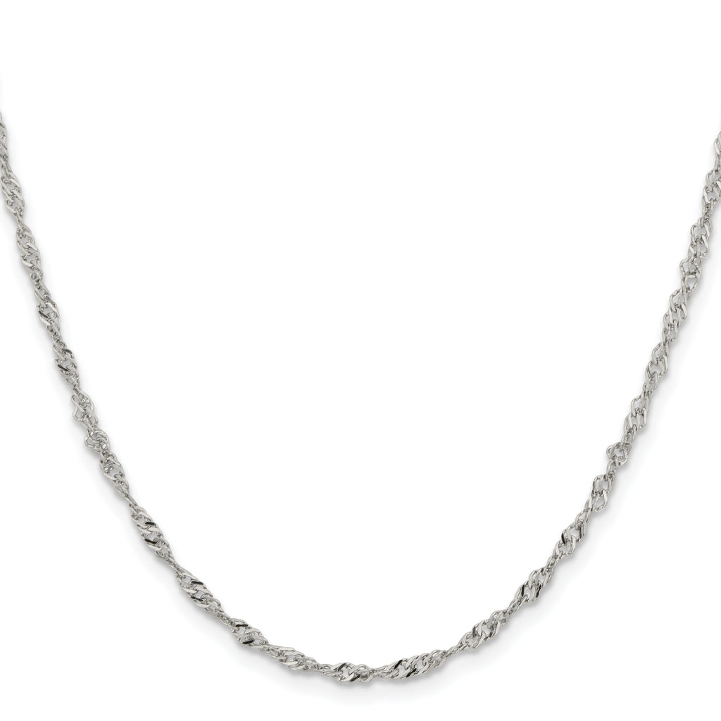 Stainless Steel Singapore Chain Necklace 2.5mm