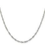 Stainless Steel Singapore Chain Necklace 2.5mm