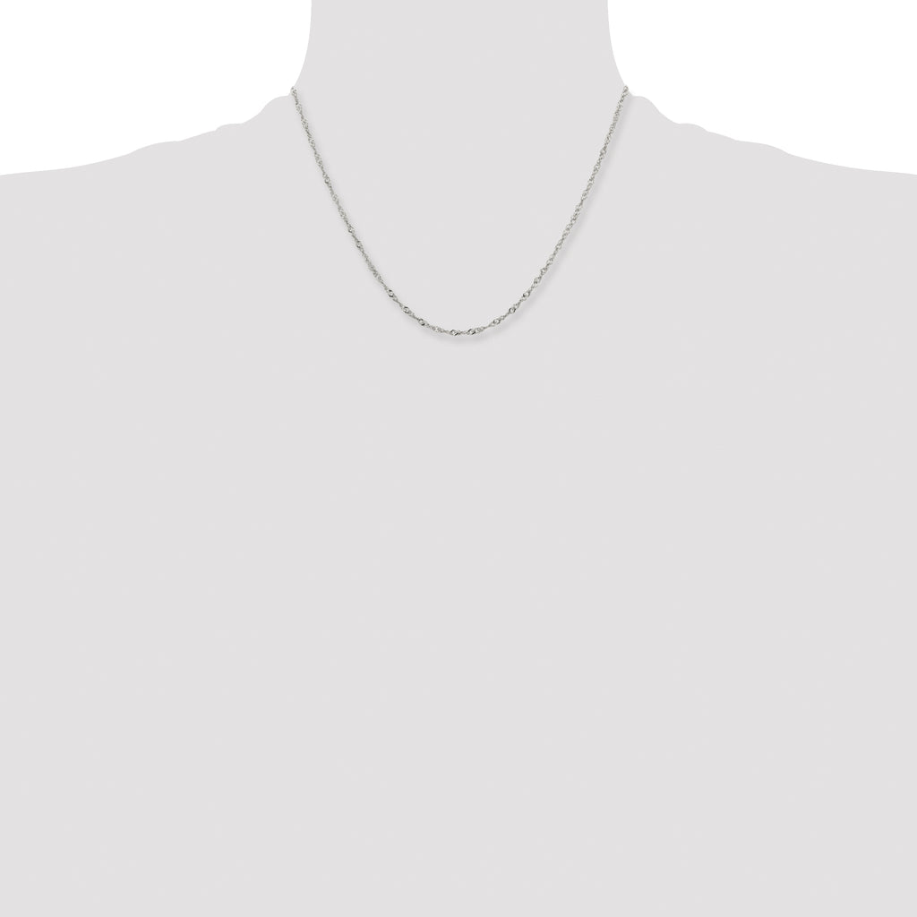 Stainless Steel Singapore Chain Necklace 2.5mm