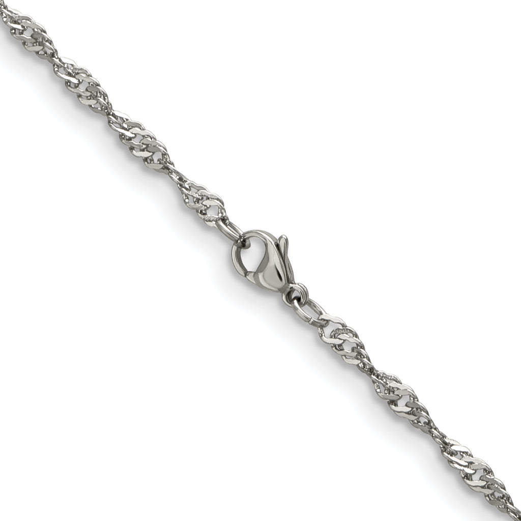 Chisel Stainless Steel Polished 3mm Singapore Chain