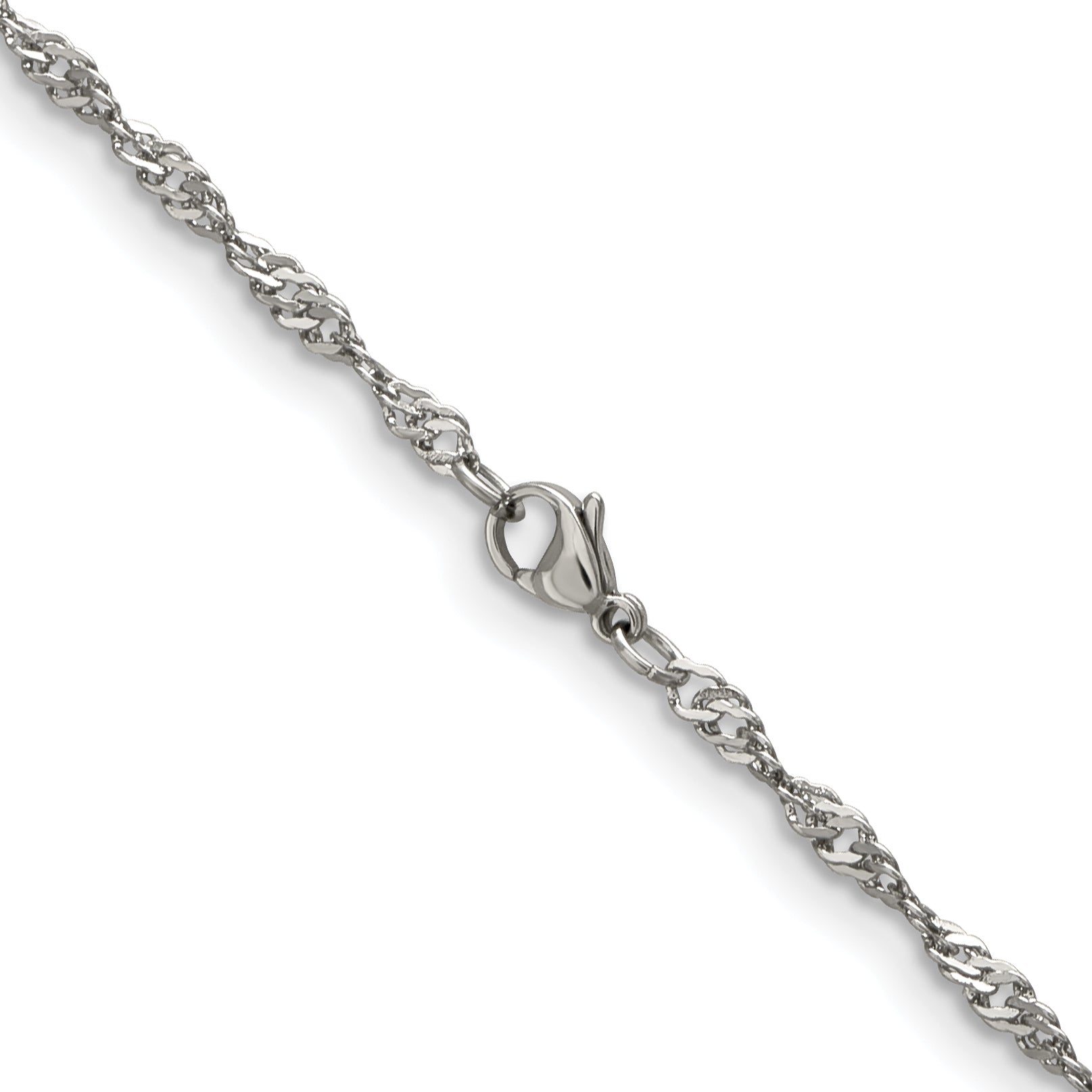 Chisel Stainless Steel Polished 3mm Singapore Chain