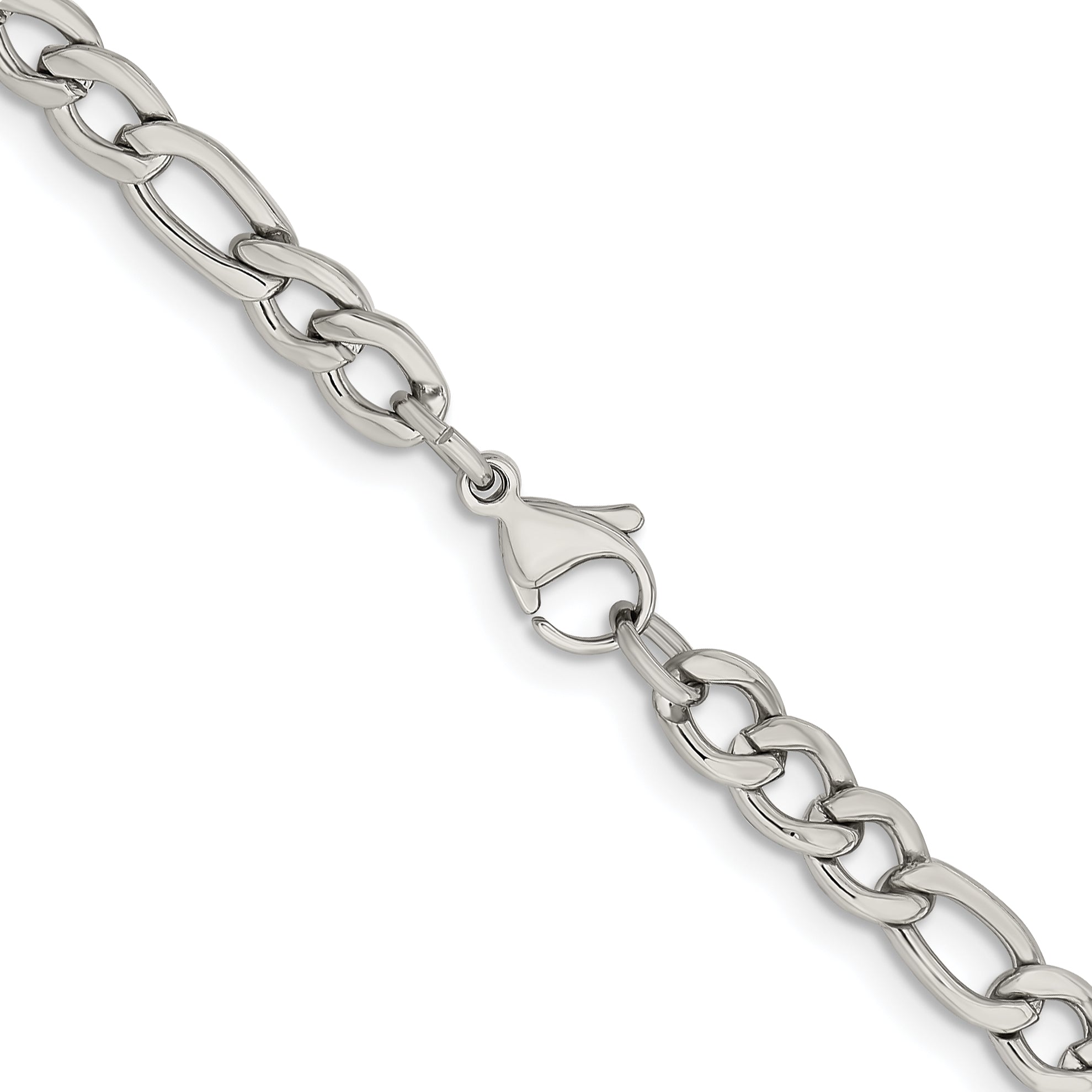 Men's Stainless Steel Figaro Chain Necklace 5.3mm