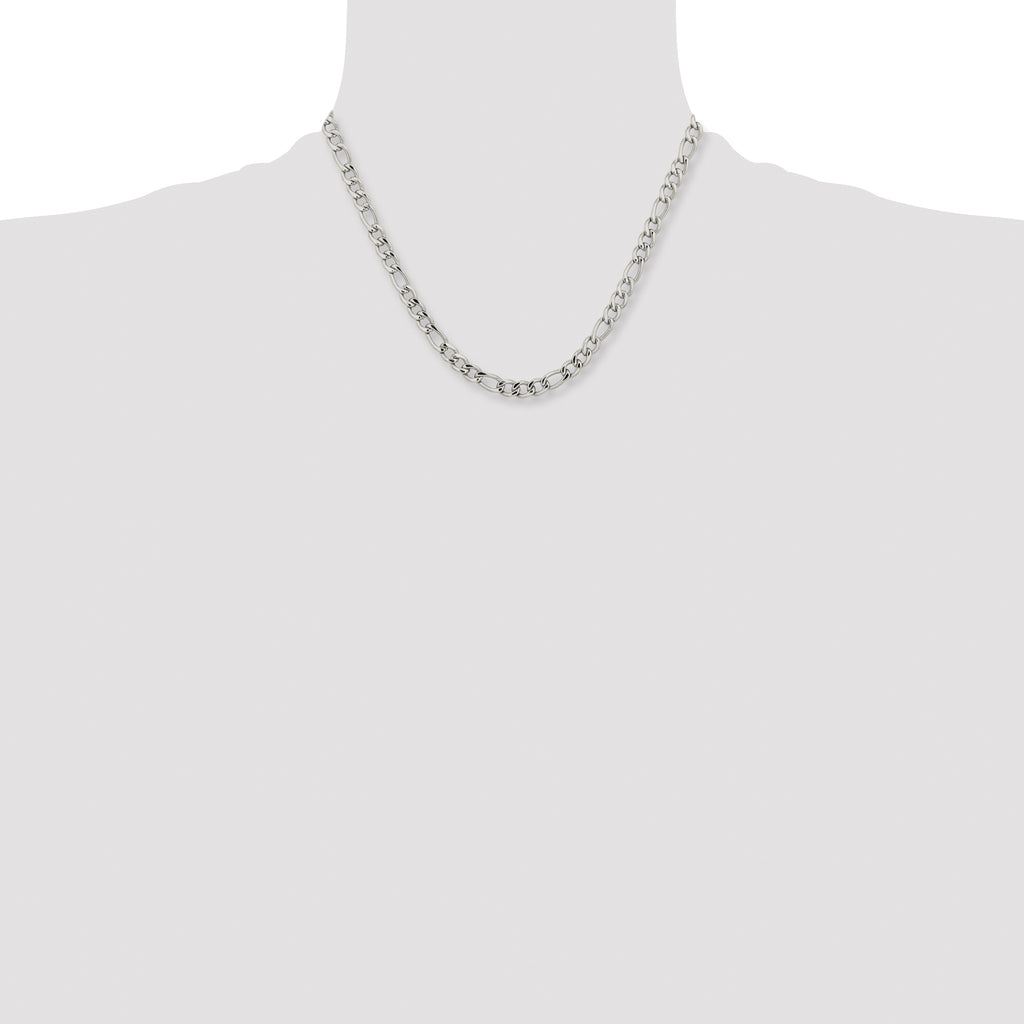 Men's Stainless Steel Figaro Chain Necklace 5.3mm