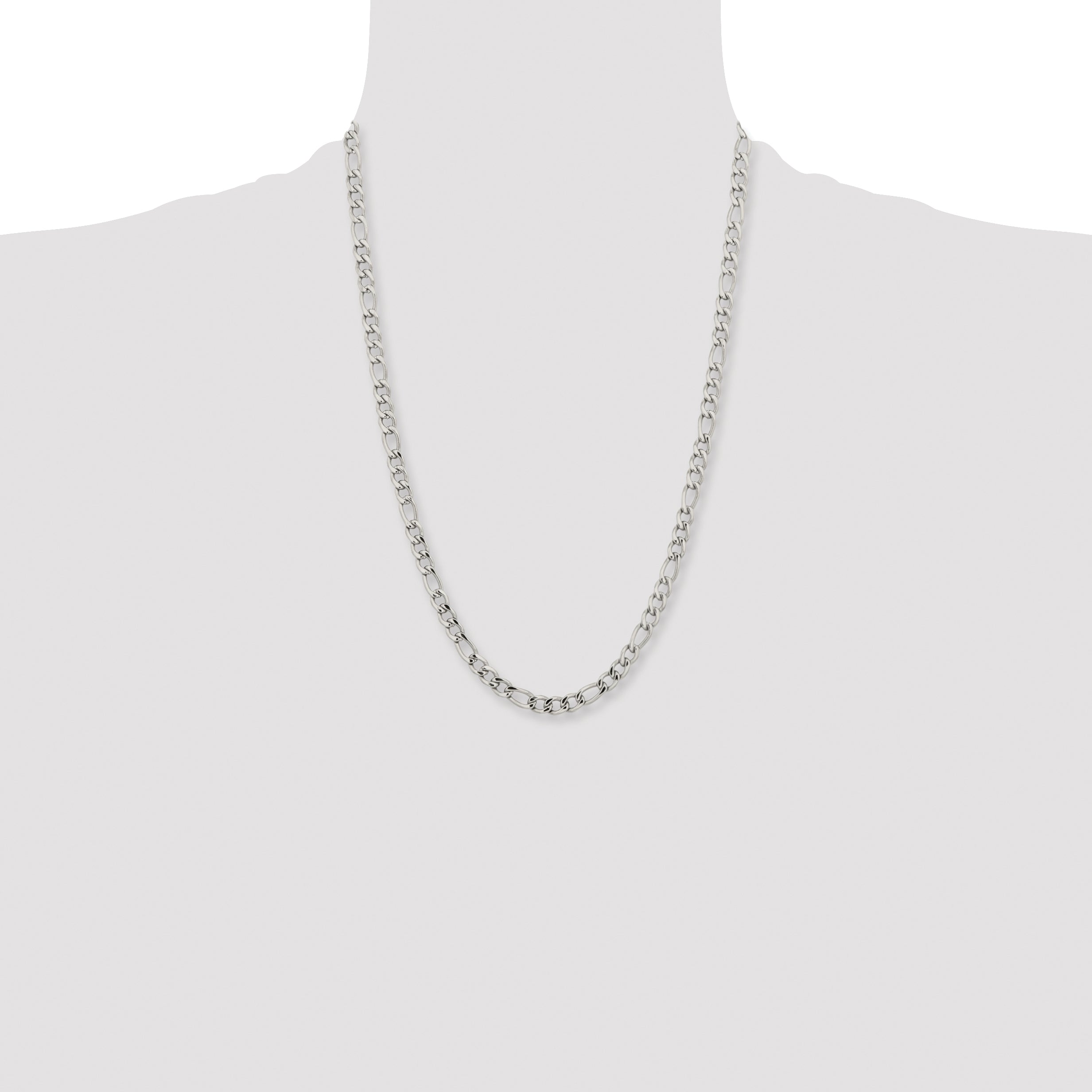 Chisel Stainless Steel Polished 5.3mm Figaro Chain