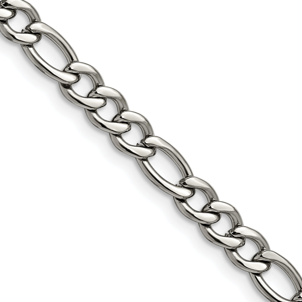 Chisel Stainless Steel Polished 5.3mm Figaro Chain