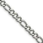 Chisel Stainless Steel Polished 5.3mm Figaro Chain