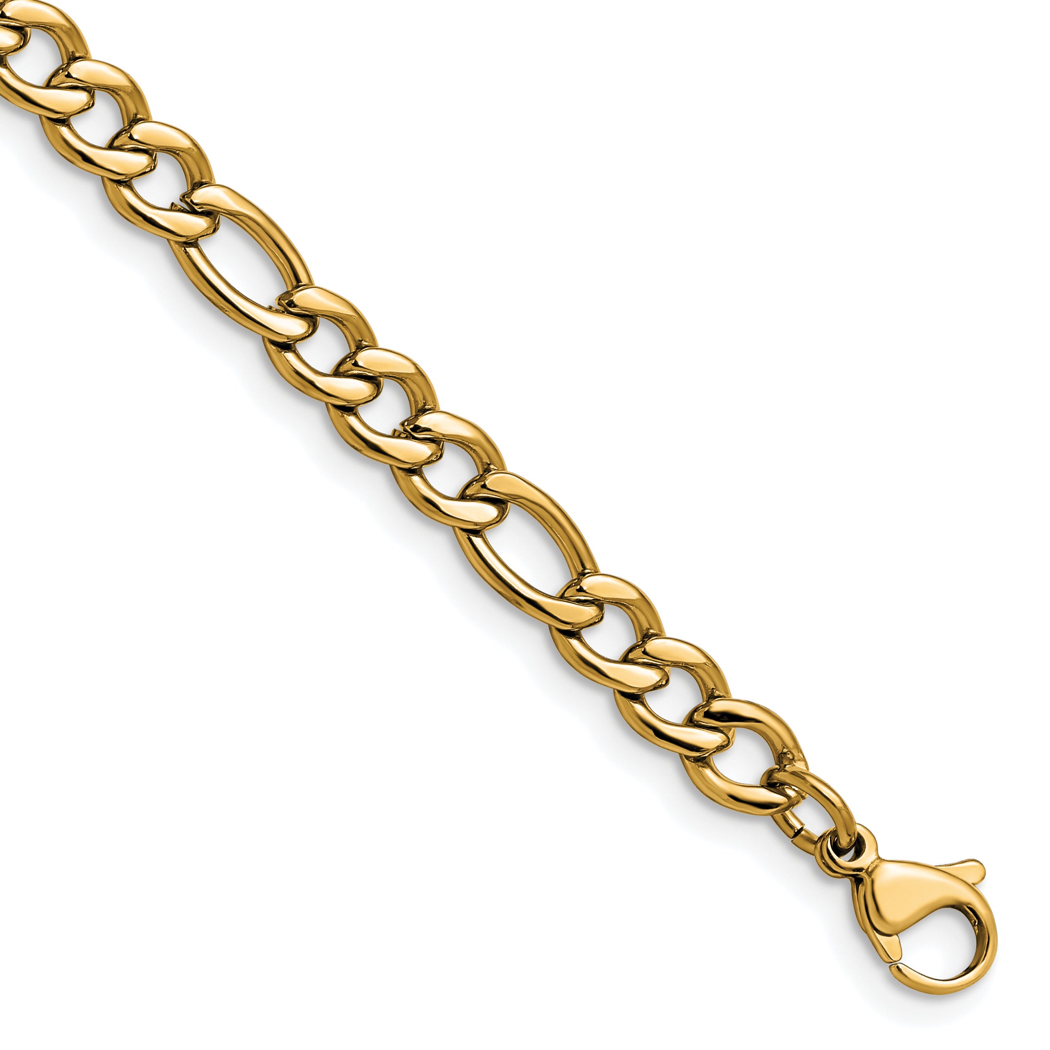 Polished Gold-Tone Stainless Steel Figaro Chain Bracelet 5.5mm Main image