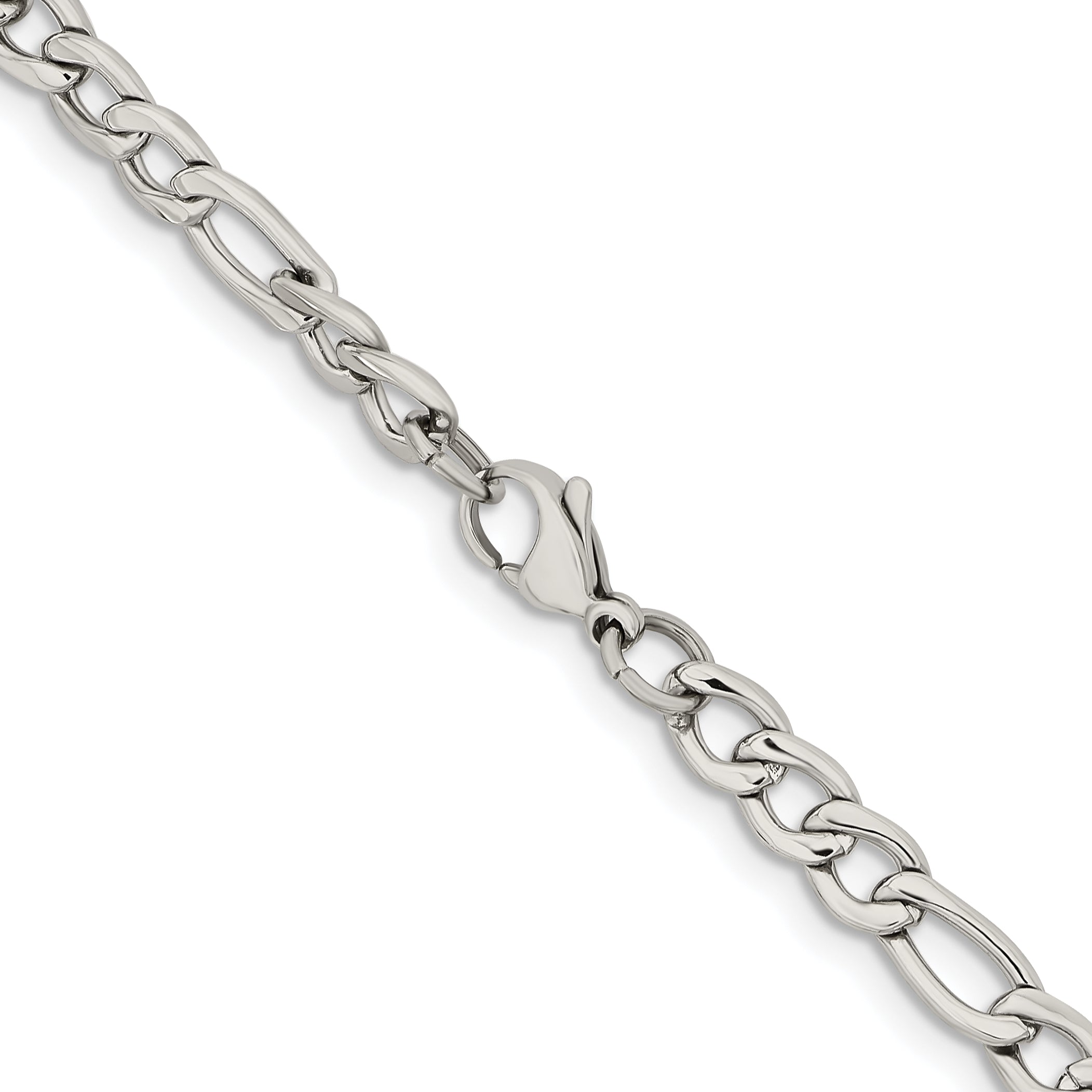 Chisel Stainless Steel Polished 6.3mm Figaro Chain