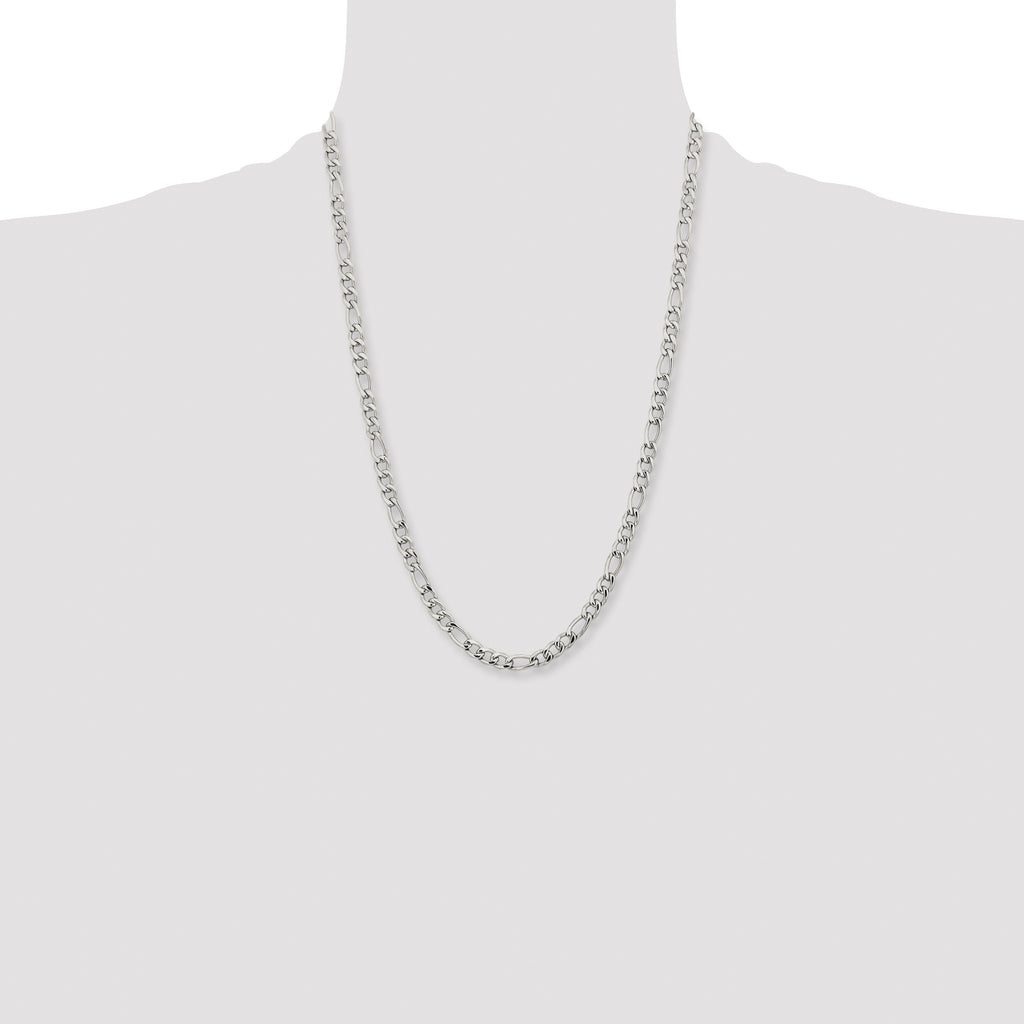 Chisel Stainless Steel Polished 6.3mm Figaro Chain