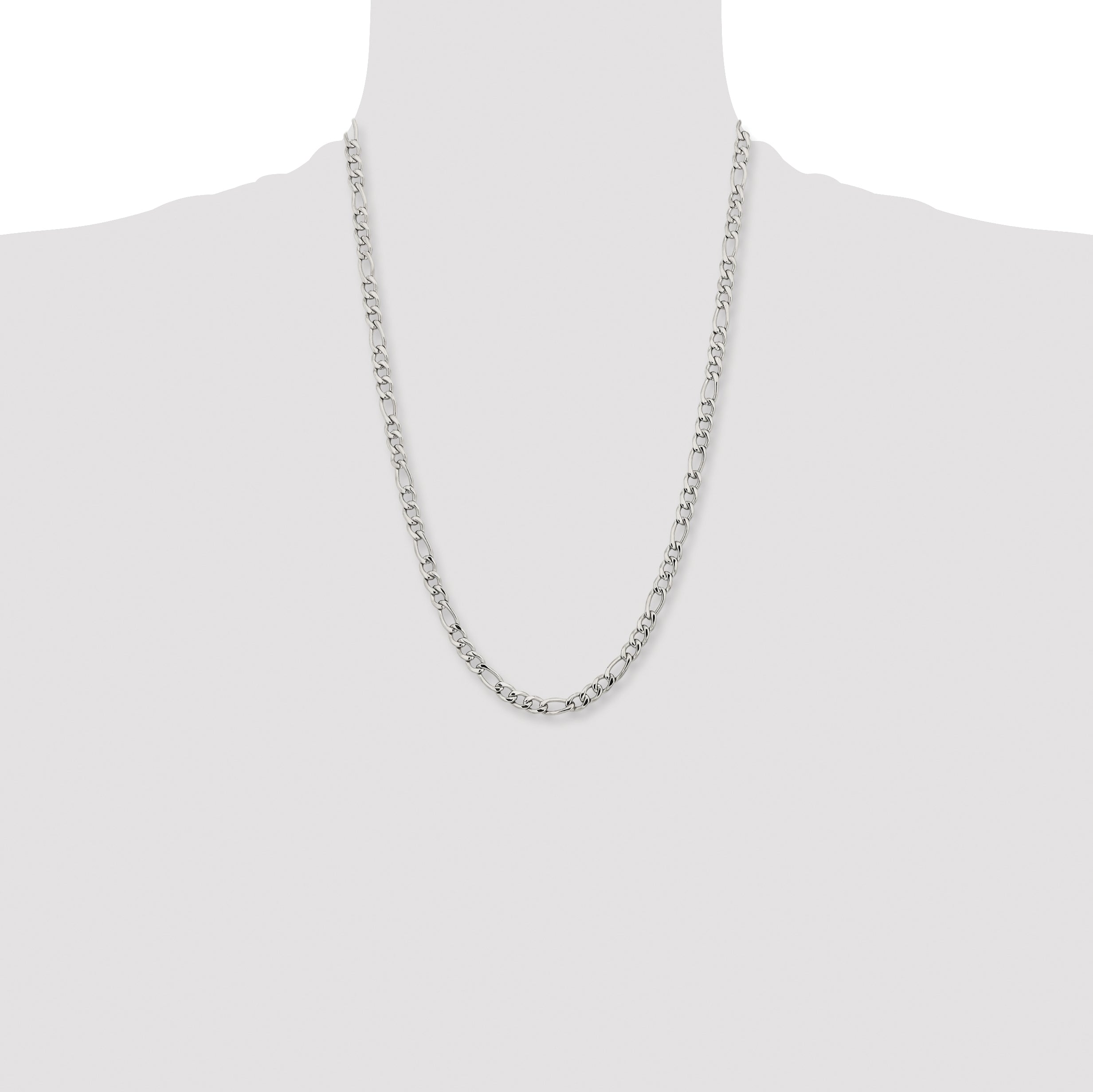 Chisel Stainless Steel Polished 6.3mm Figaro Chain