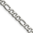 Men's Stainless Steel Figaro Chain Necklace 6.3mm