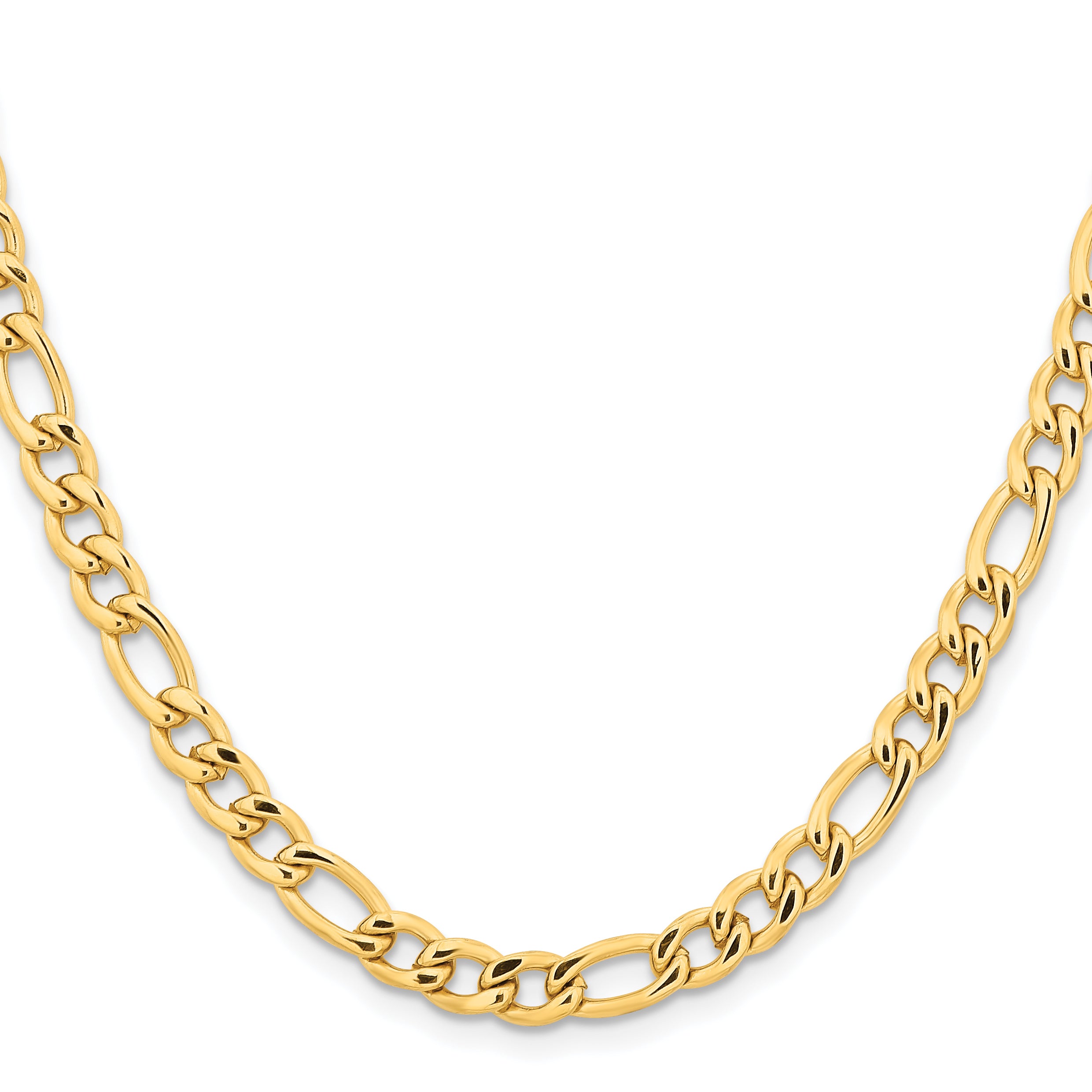 Chisel Stainless Steel Polished Yellow IP-plated 6.3mm Figaro Chain