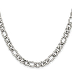 Chisel Stainless Steel Polished 6.75mm Figaro Chain