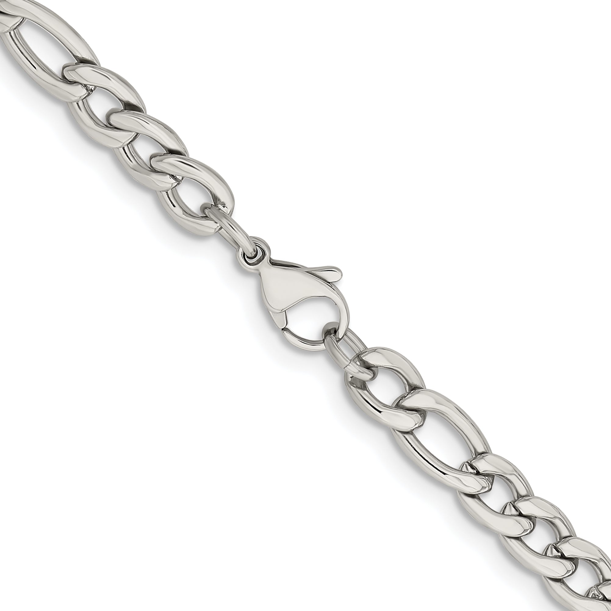 Chisel Stainless Steel Polished 6.75mm Figaro Chain