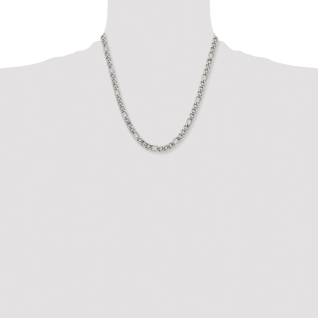 Men's Stainless Steel Figaro Chain Necklace 6.75mm