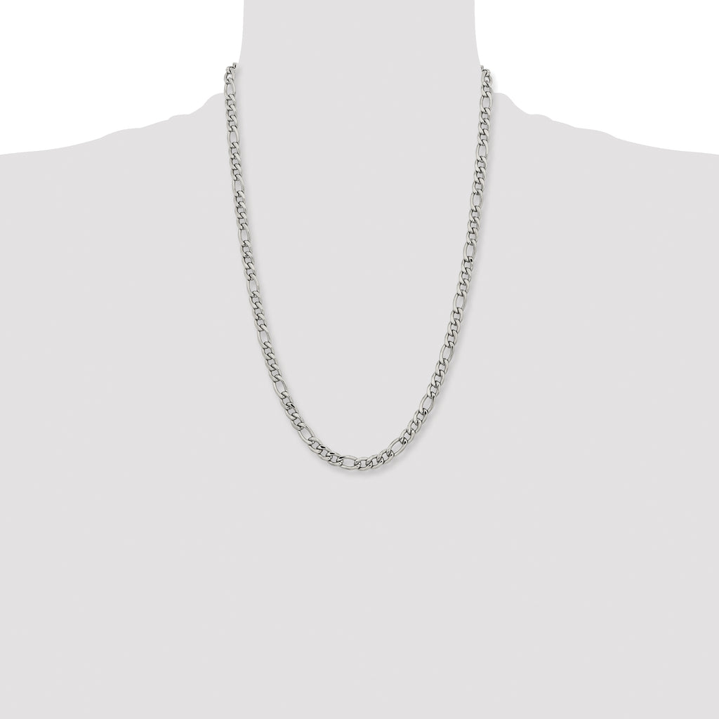 Chisel Stainless Steel Polished 6.75mm Figaro Chain