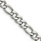 Men's Stainless Steel Figaro Chain Necklace 6.75mm