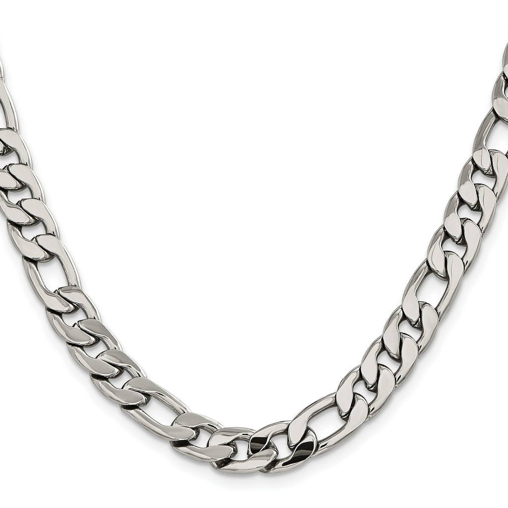 Men's Stainless Steel Figaro Chain Necklace 8.4mm