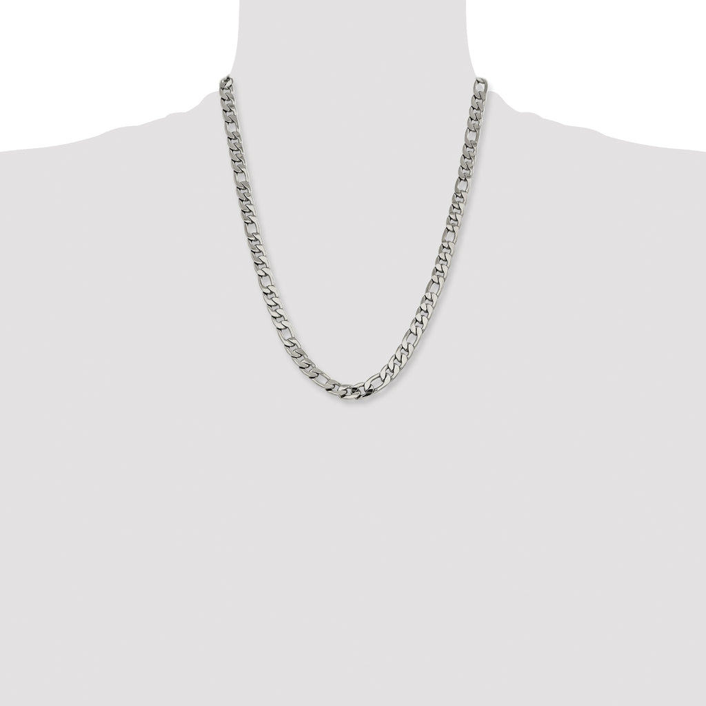 Men's Stainless Steel Figaro Chain Necklace 8.4mm