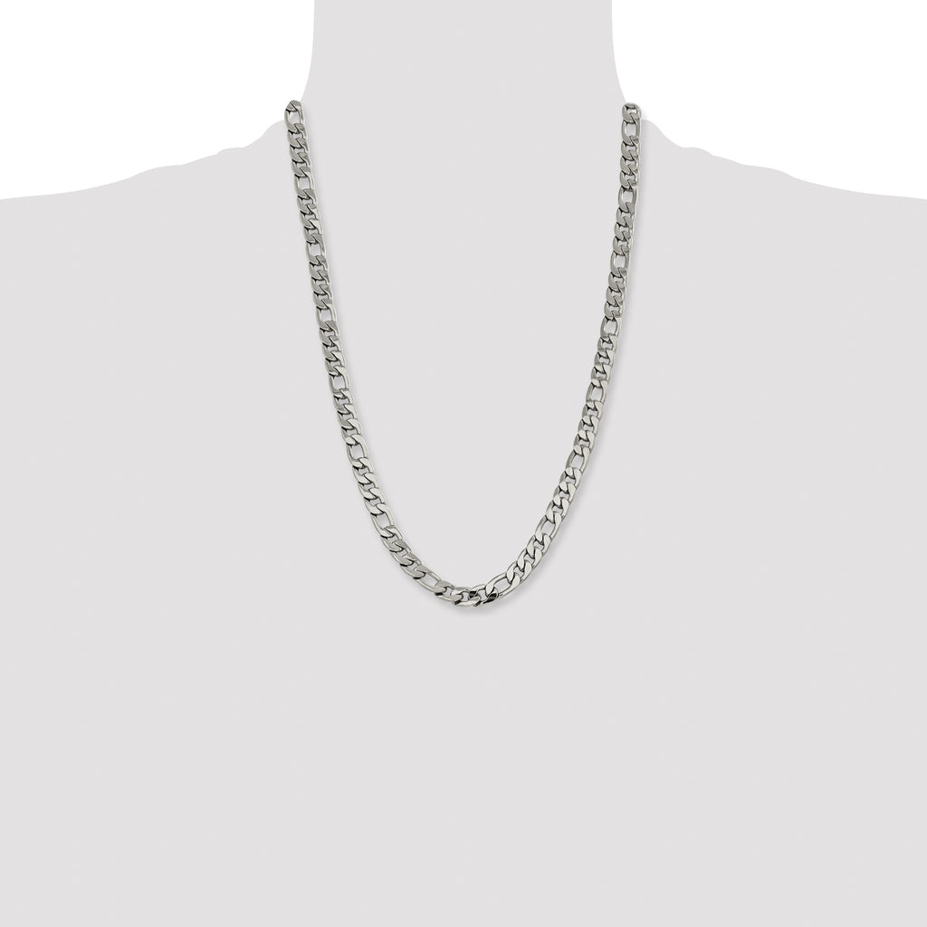 Chisel Stainless Steel Polished 8.75mm Figaro Chain