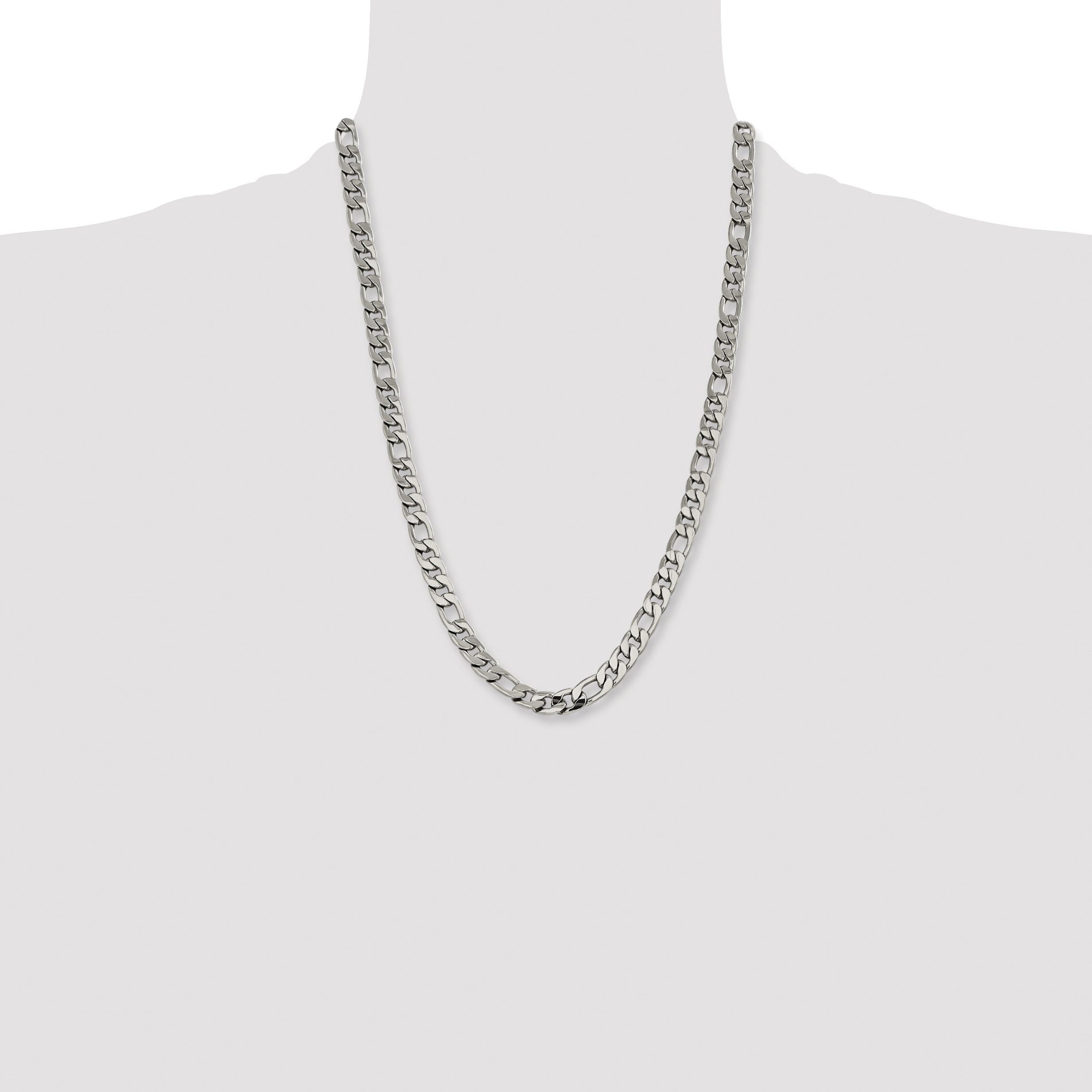 Chisel Stainless Steel Polished 8.75mm Figaro Chain