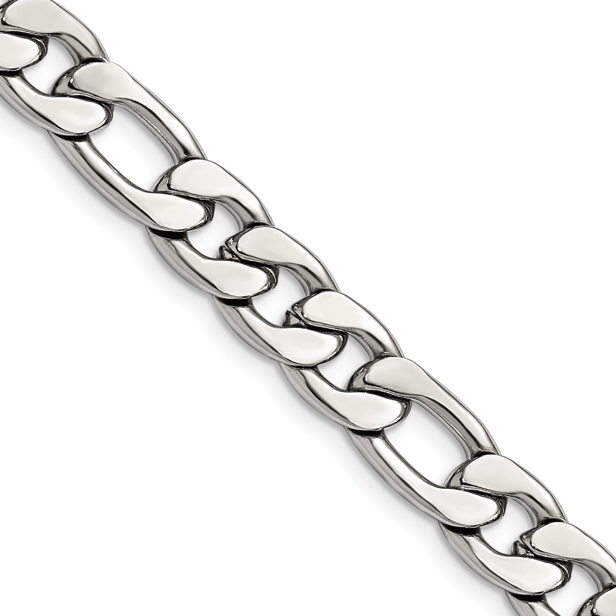 Men's Stainless Steel Figaro Chain Necklace 8.4mm