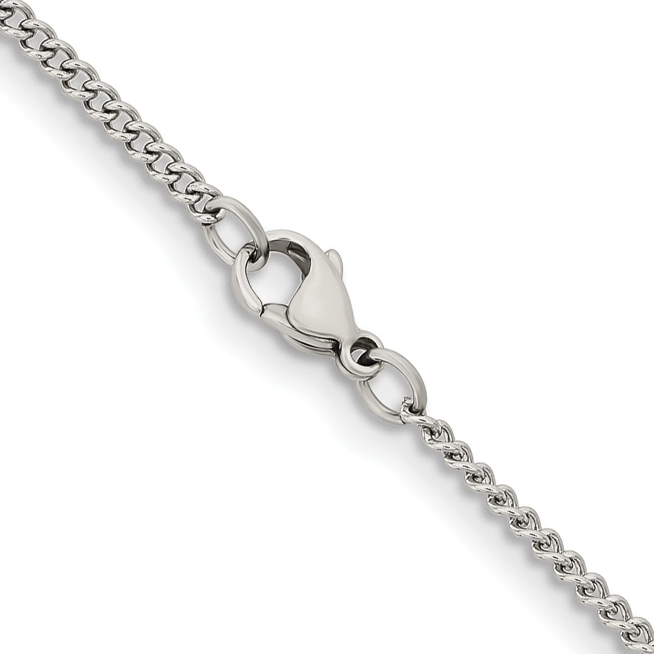 Chisel Stainless Steel Polished 2.25mm Round Curb Chain