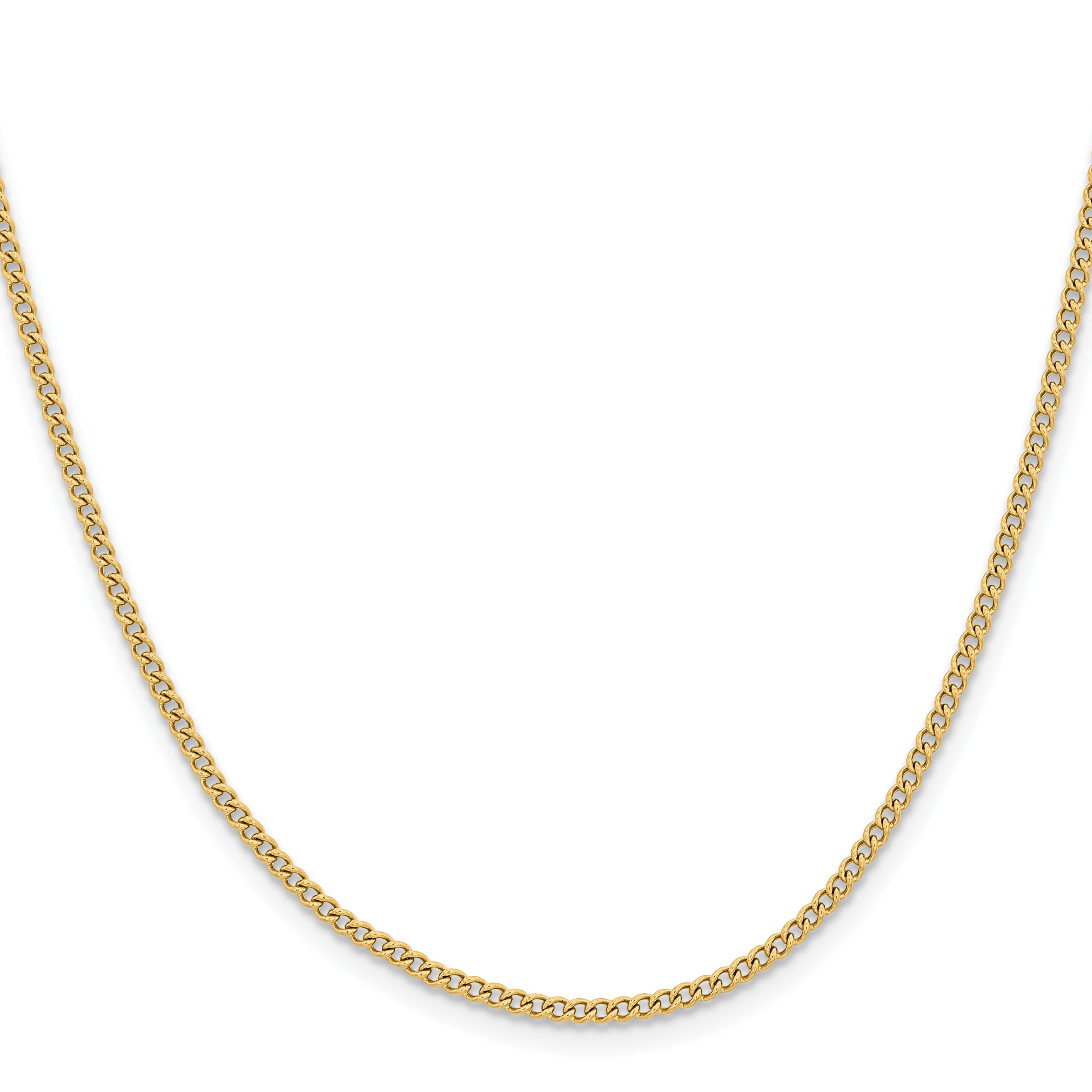 Chisel Stainless Steel Polished Yellow IP-plated 2.25mm Round Curb Chain
