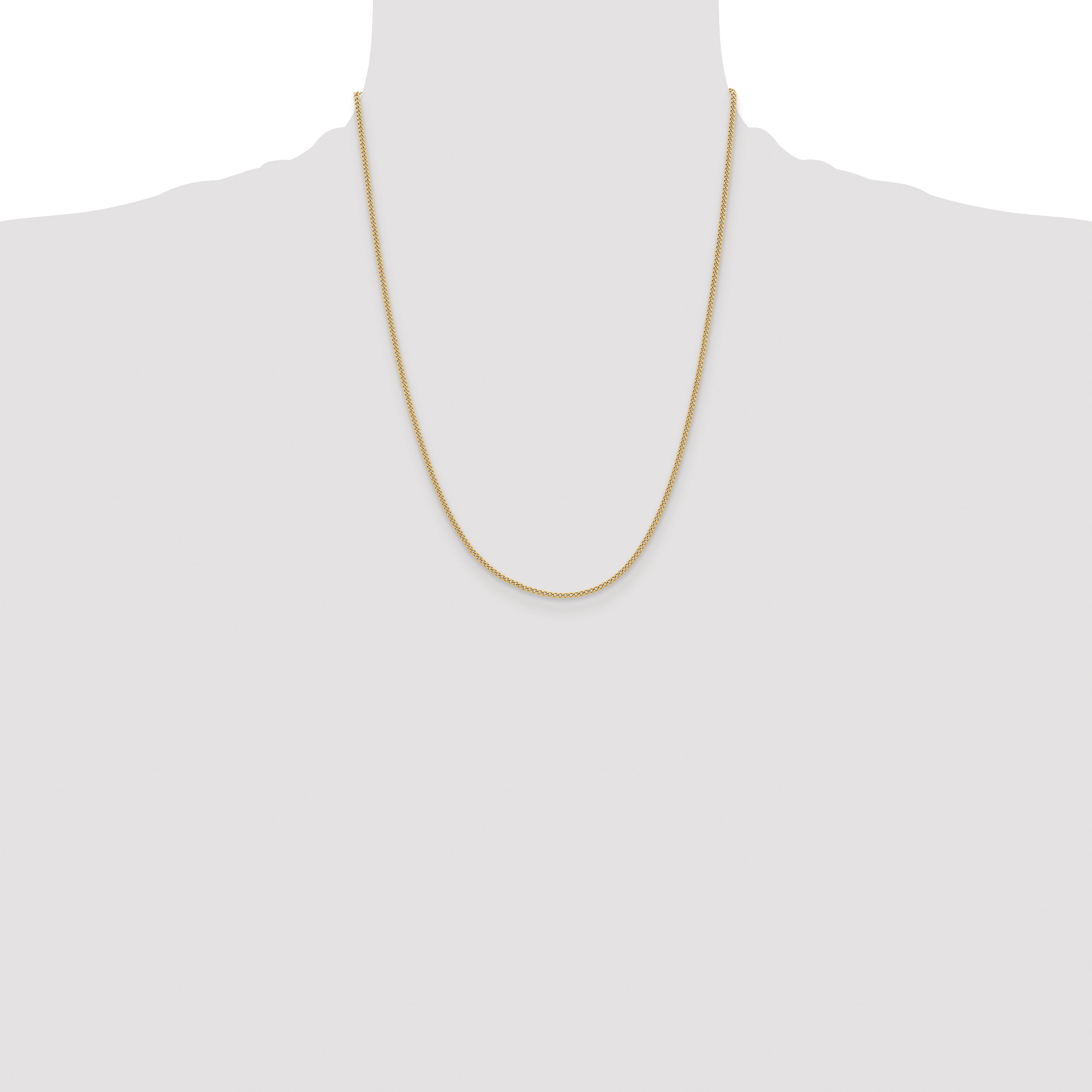 Chisel Stainless Steel Polished Yellow IP-plated 2.25mm 22 inch Round Curb Chain