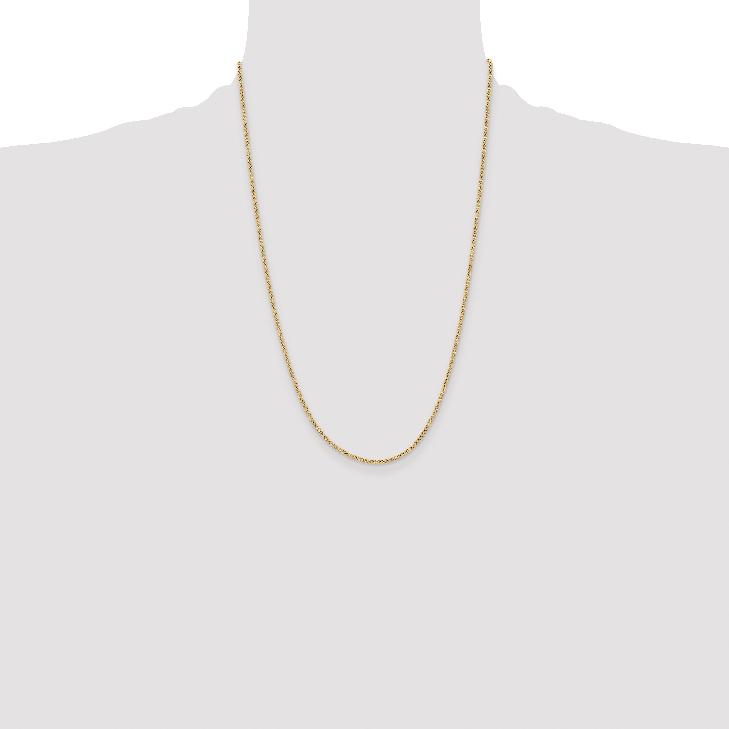 Chisel Stainless Steel Polished Yellow IP-plated 2.25mm Round Curb Chain