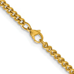 Chisel Stainless Steel Polished Yellow IP-plated 4mm Round Curb Chain
