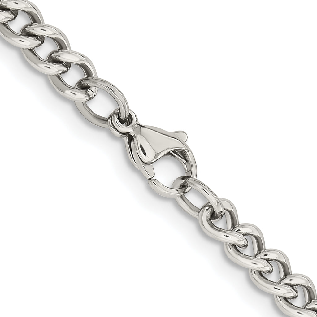 Chisel Stainless Steel Polished 5.3mm Round Curb Chain