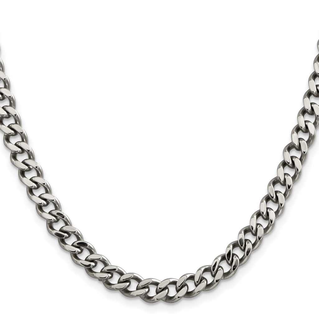 Men's Stainless Steel Curb Chain Necklace 6.75mm