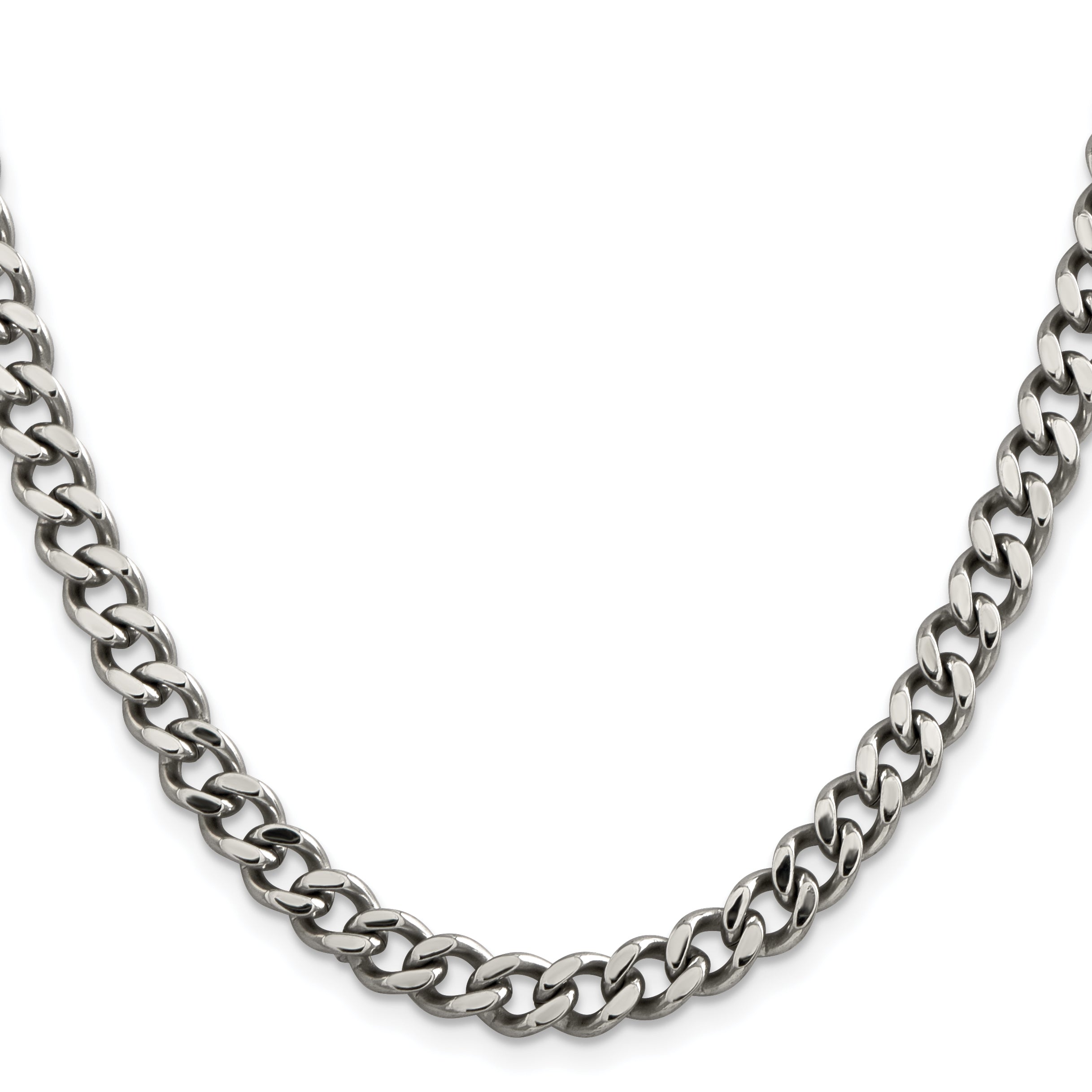 Men's Stainless Steel Curb Chain Necklace 6.75mm