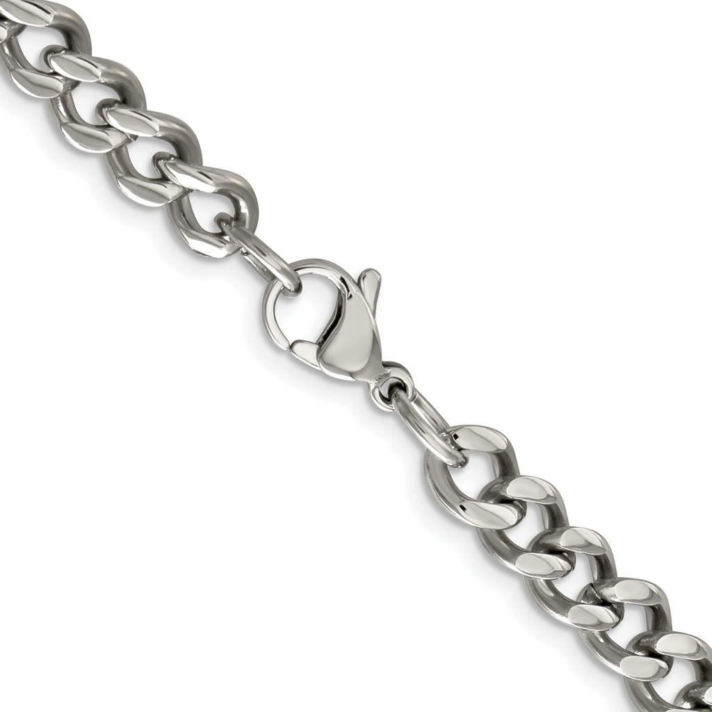 Men's Stainless Steel Curb Chain Necklace 6.75mm