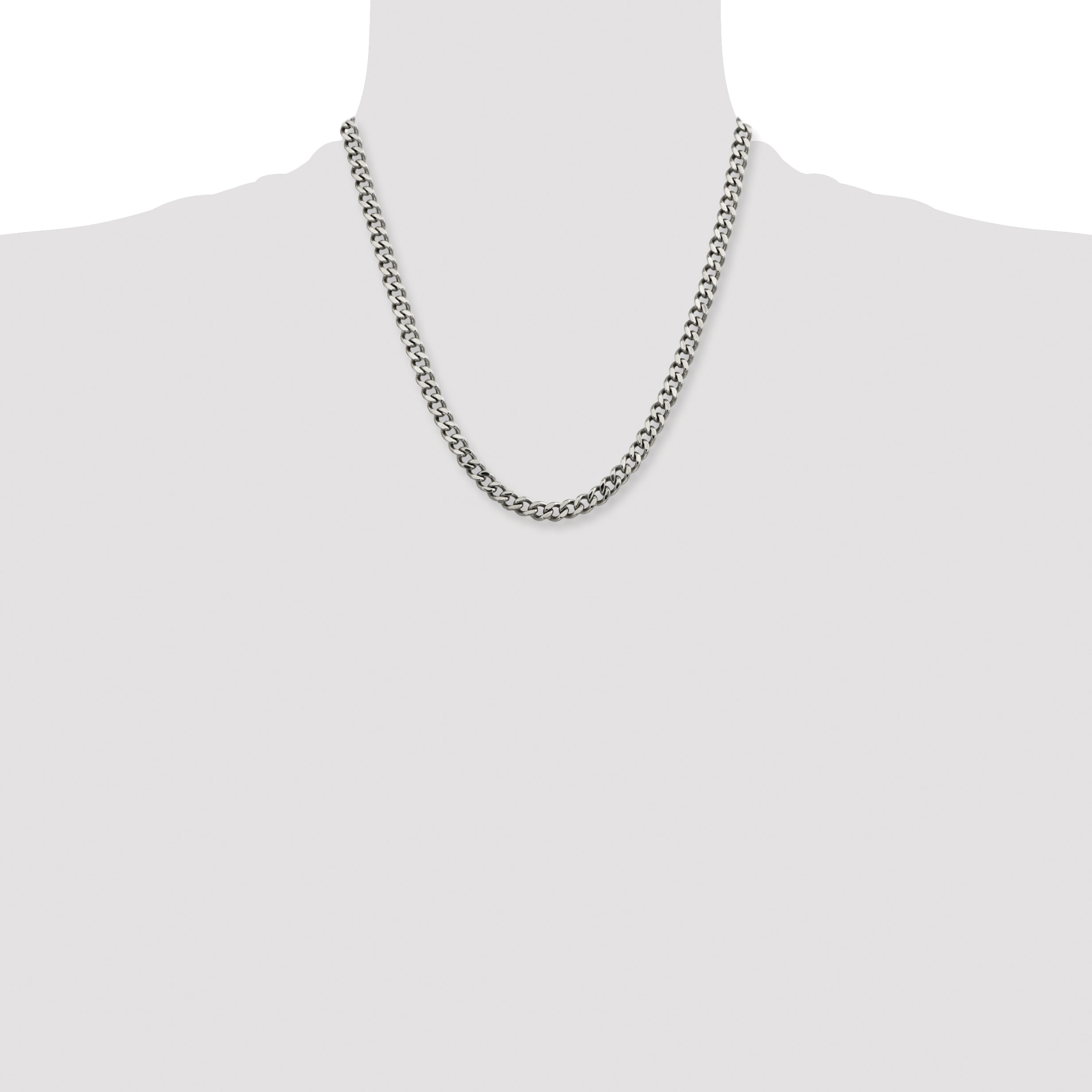 Men's Stainless Steel Curb Chain Necklace 6.75mm